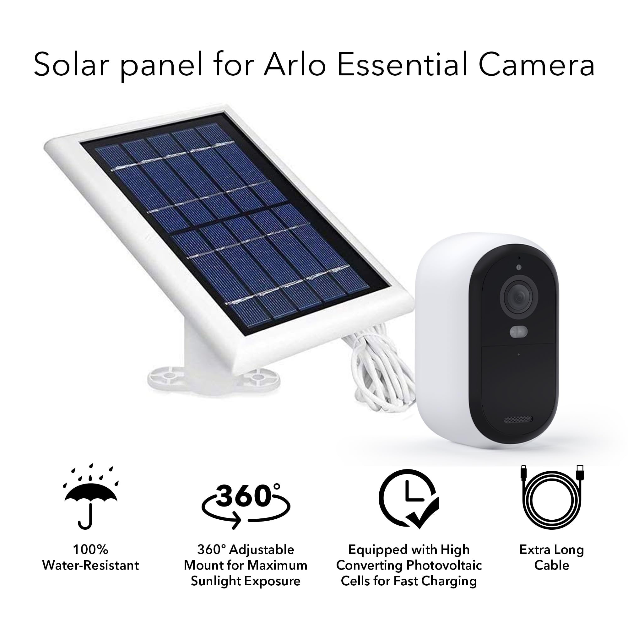 Arlo Essential 第2世代 2K カメラ＋ソーラーパネルセット Amazon.co.jp: Wasserstein ソーラーパネル Arlo Essential 2K 屋外