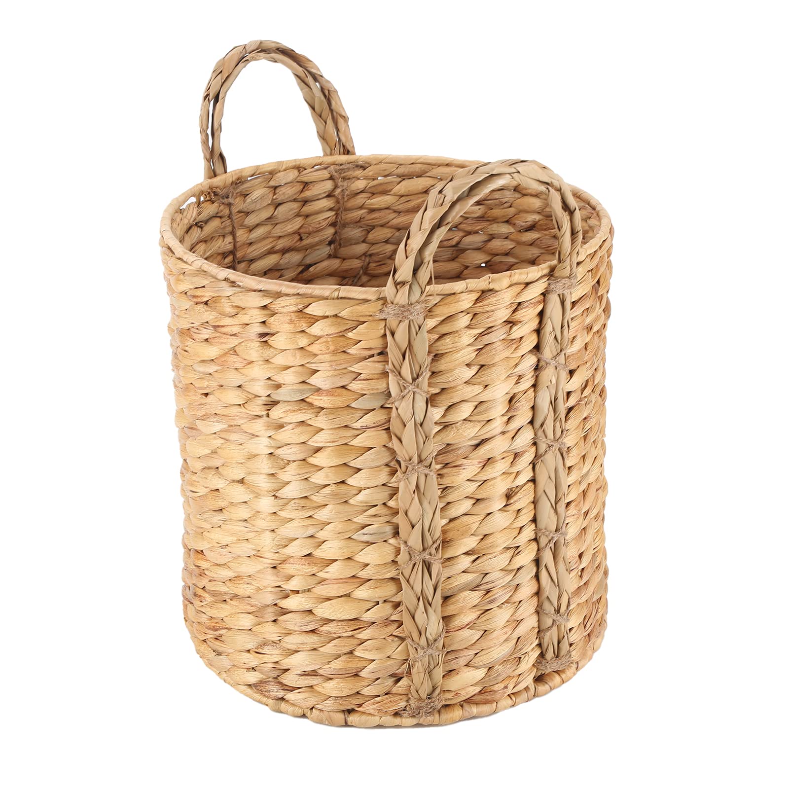 Multi-purpose seaweed belly basket with handle - washing basket, water hyacinth woven basket, used for washing plants, suitable for living room, toys, blankets or nursery