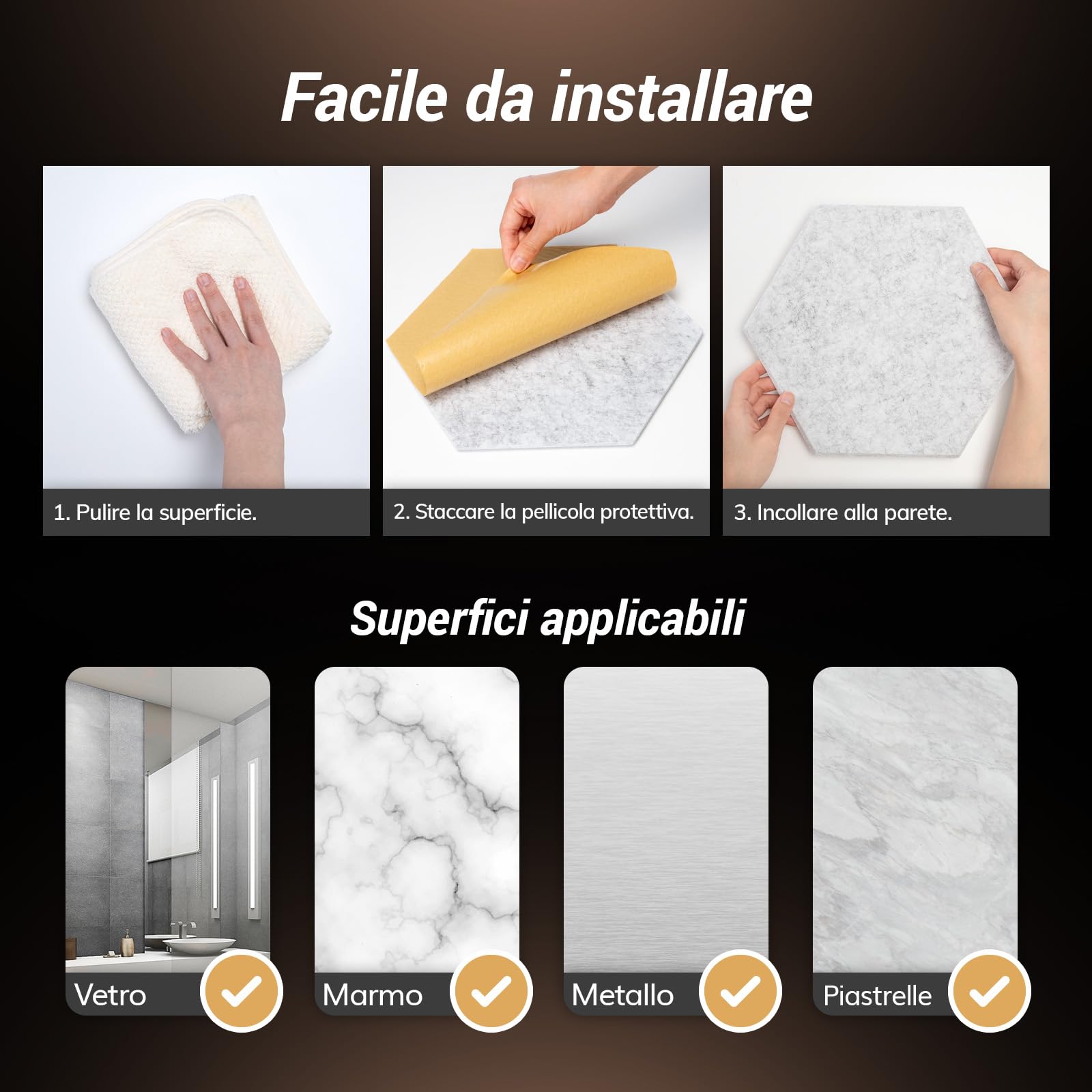 TONOR 48 Pezzi Pannelli Fonoassorbenti Adesivi, 30 X 26 X 1cm Pannelli Acustici Ad Alta Densità, Pannello a muro 3D Fonoassorbente Esagonale, Insonorizzazione Stanza Per Studio, Da Letto,Grigio Chiaro