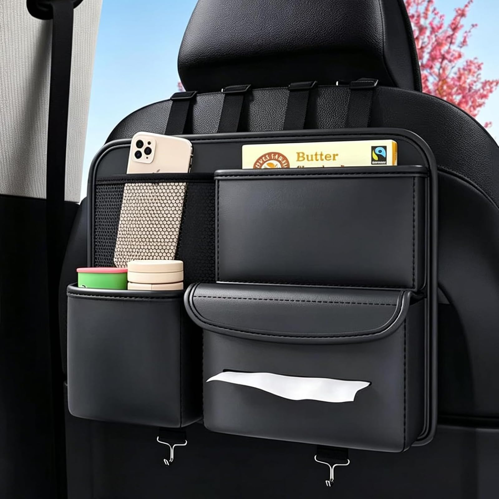 Generico Organizer Sedile Posteriore Auto per Mazda CX-60 2022 2023 2024 2025 2026, Universale Ecopelle Impermeabile Borsa Portaoggetti Multi-Tasca per SUV Berline Familiari
