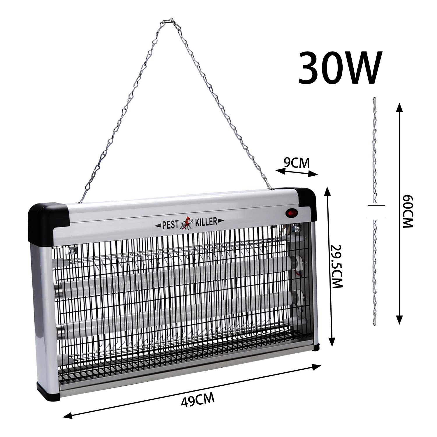 Elektryczna pułapka na owady, 30 W, pułapka na muchy z światłem UV, lampa owadobójcza, bez trujących substancji chemicznych, do użytku w pomieszczeniach, sypialni, na zewnątrz, do ogrodu