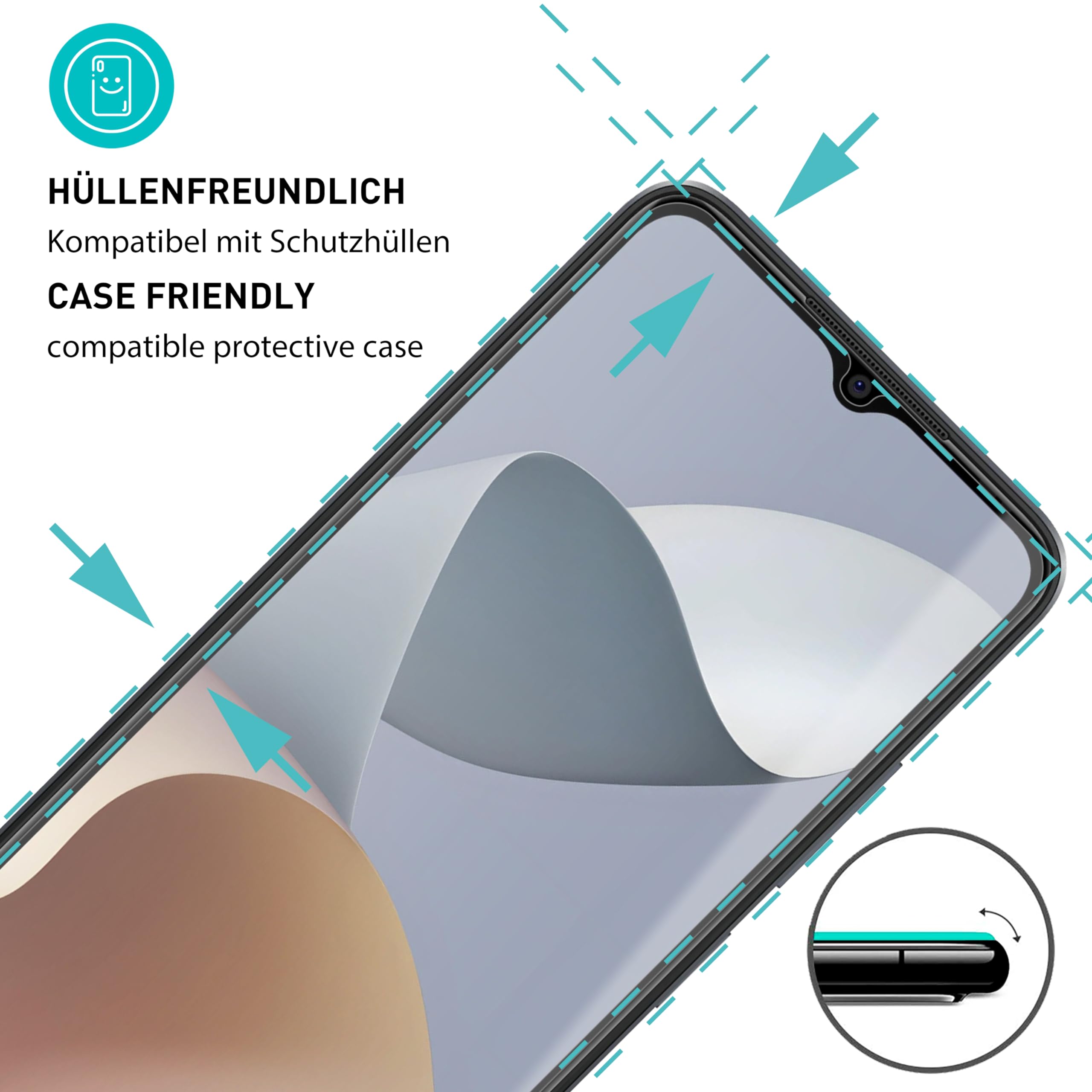 Smartect Schutzglas Für ZTE Blade A34 – 3 Stück, 9H Härte, Blasenfrei