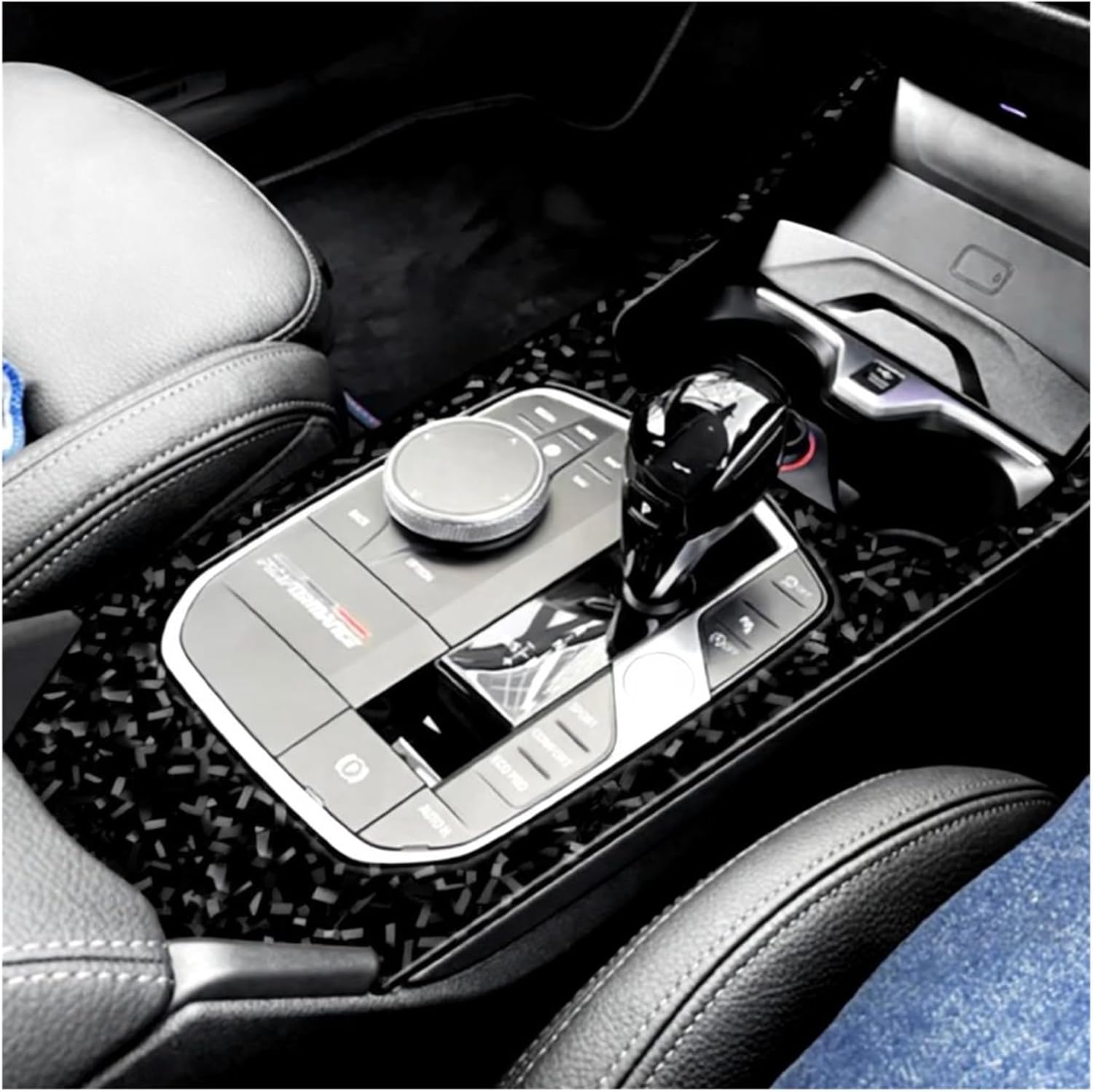 Compatible for BMW 1 Series 2 Series F70 F74 2024-2026 Soft Carbon Fiber Car Center Control Panel Frame Decoration Sticker Car Accessories(Forged Carbon,for F78 2024-2026)