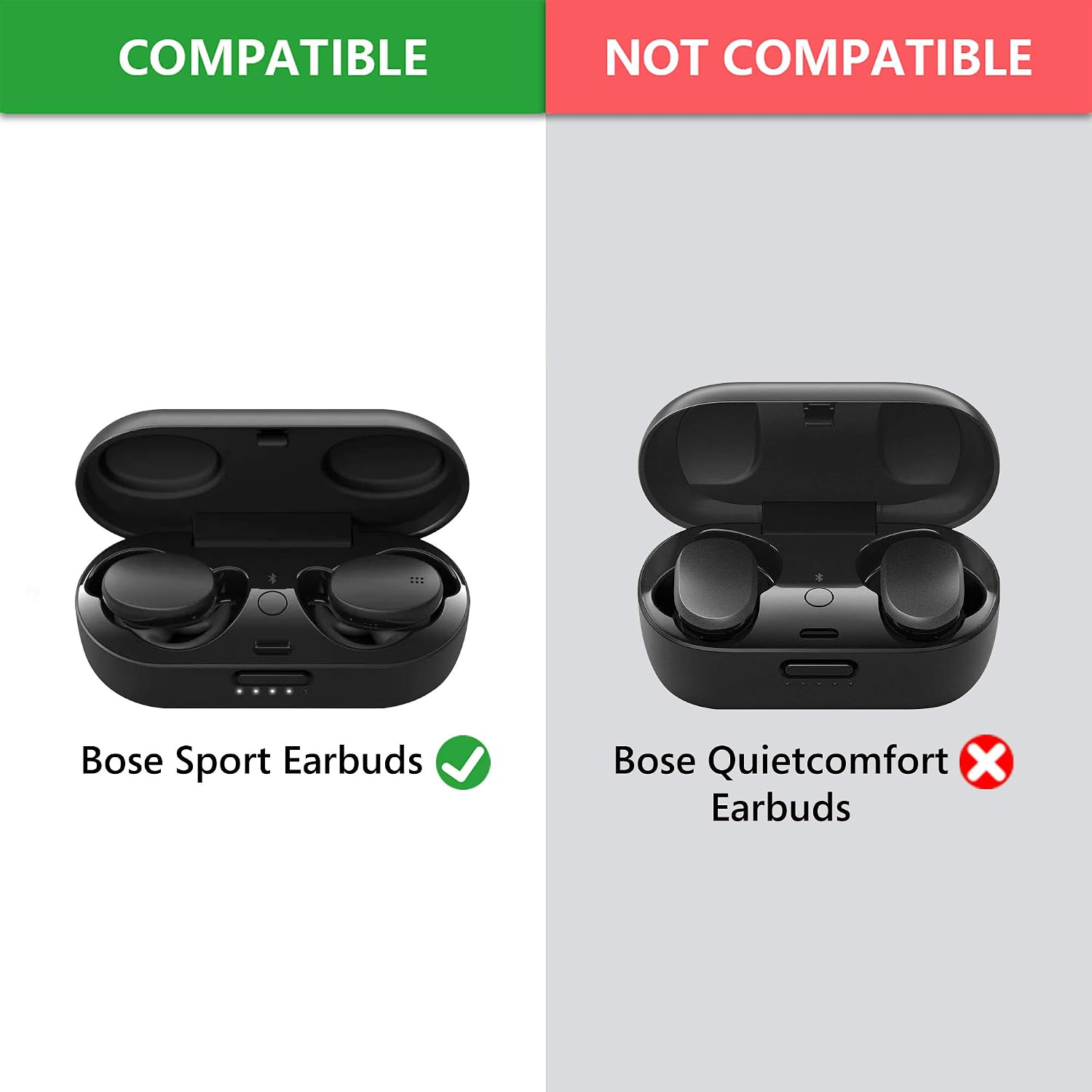 Geekria Silicone Case Cover Compatible with Bose Sport Earbuds True Wireless Earbuds - Image 4