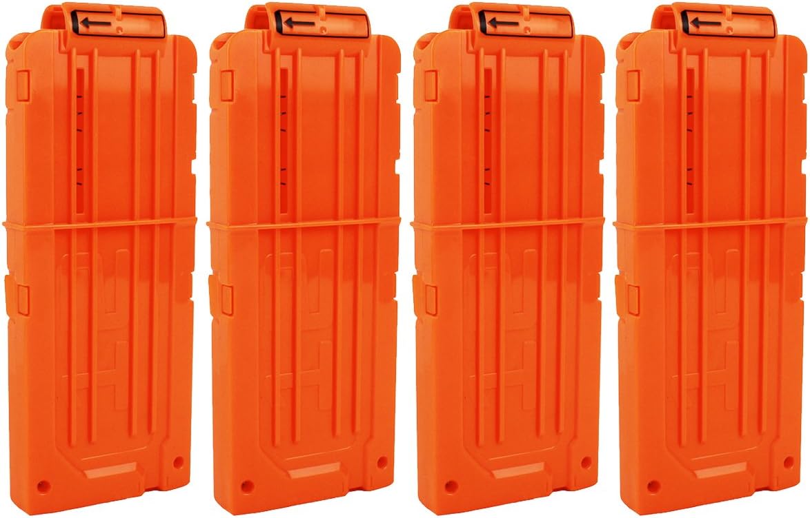 Bullet Clips, 4 Pack 12-Darts Quick Reload Clips Magazine Clips for Nerf n-Strike Elite Blaster(Orange)