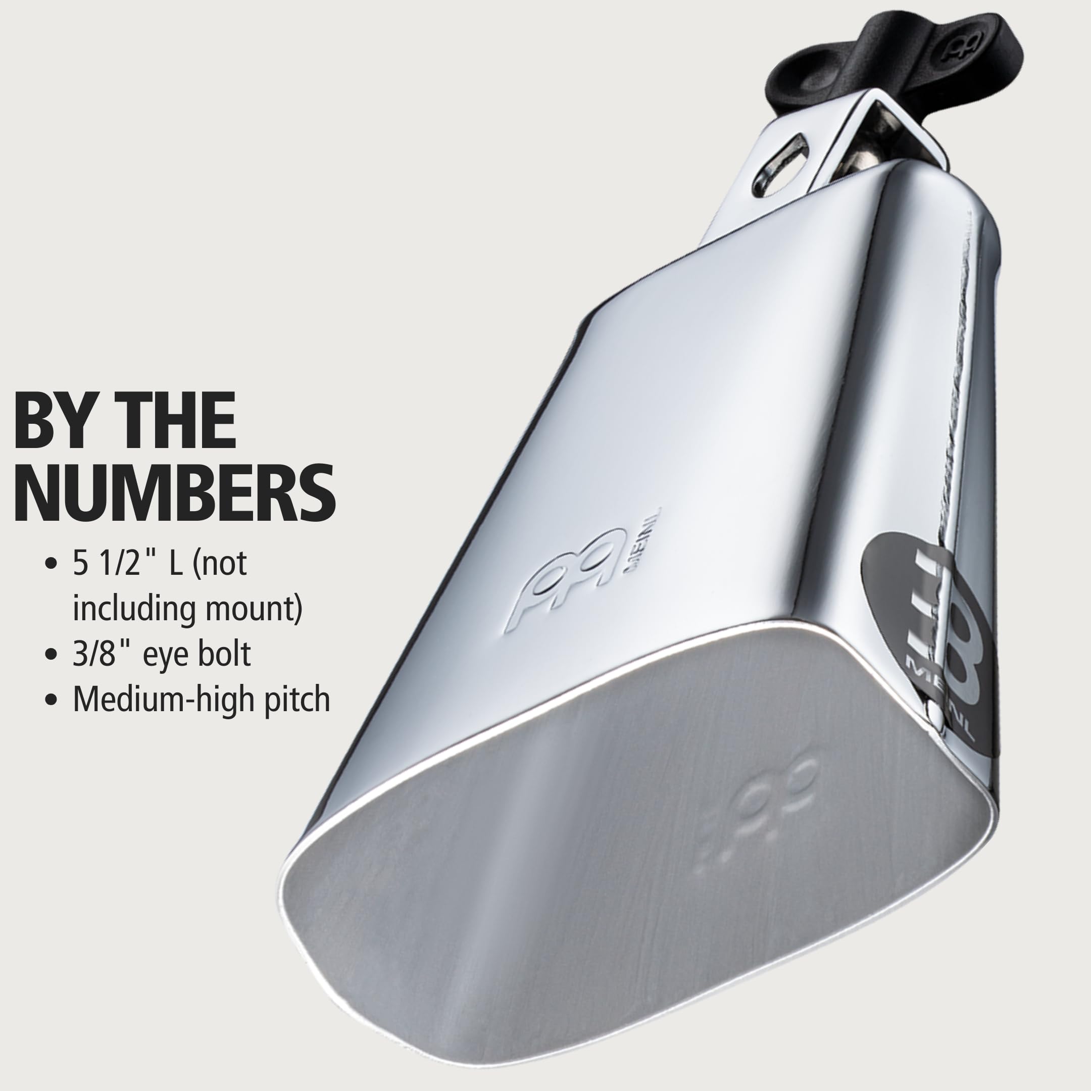 Meinl Percussion STB55-CH Cowbell, model z chromowanym wykończeniem, długość 13,97 cm, chrom