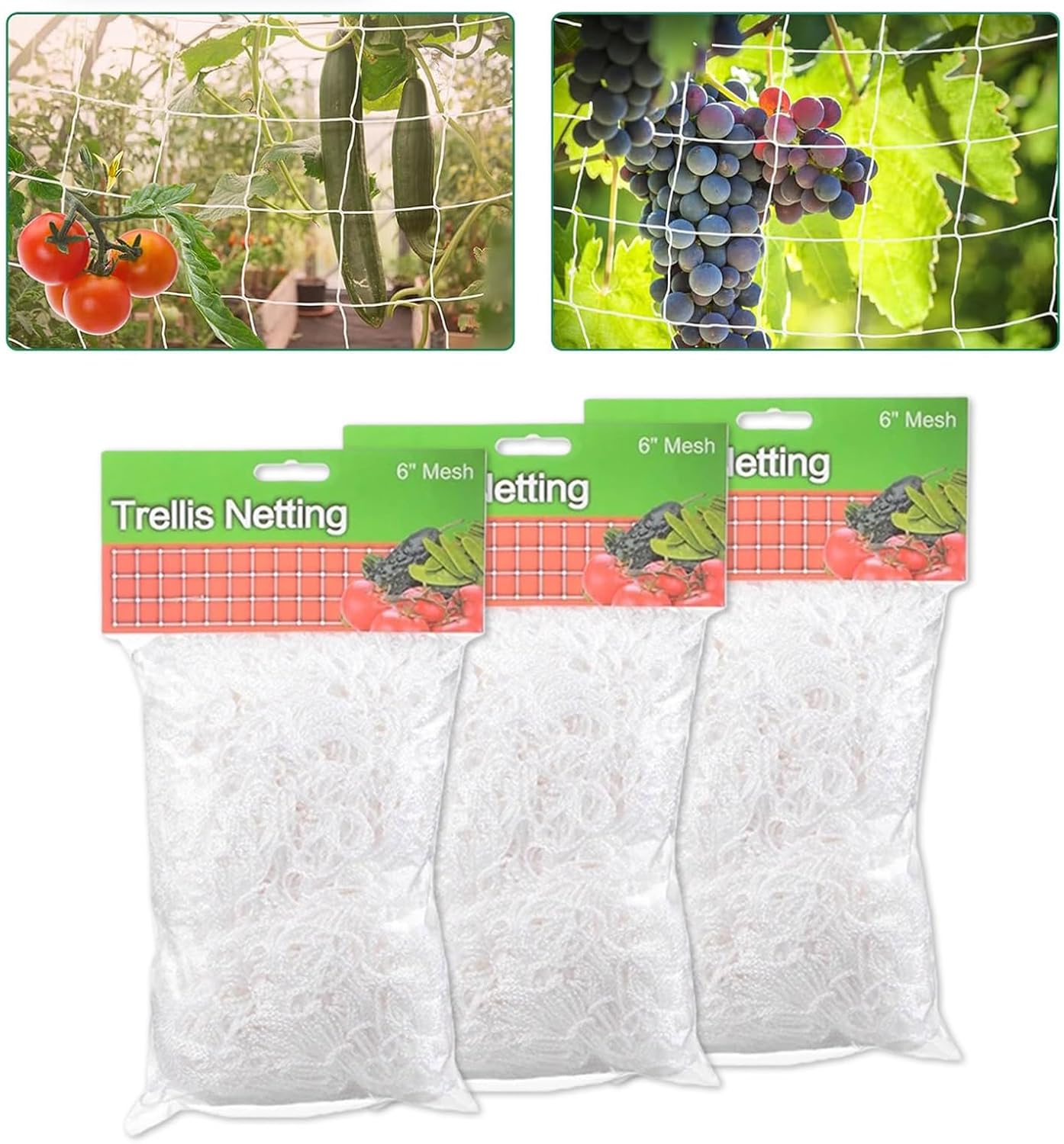 Polyester Garden Net with High Strength and Flexibility Perfect for Climbing Plant Like Cucumbers Tomatoes Vegetable Plant Trelli