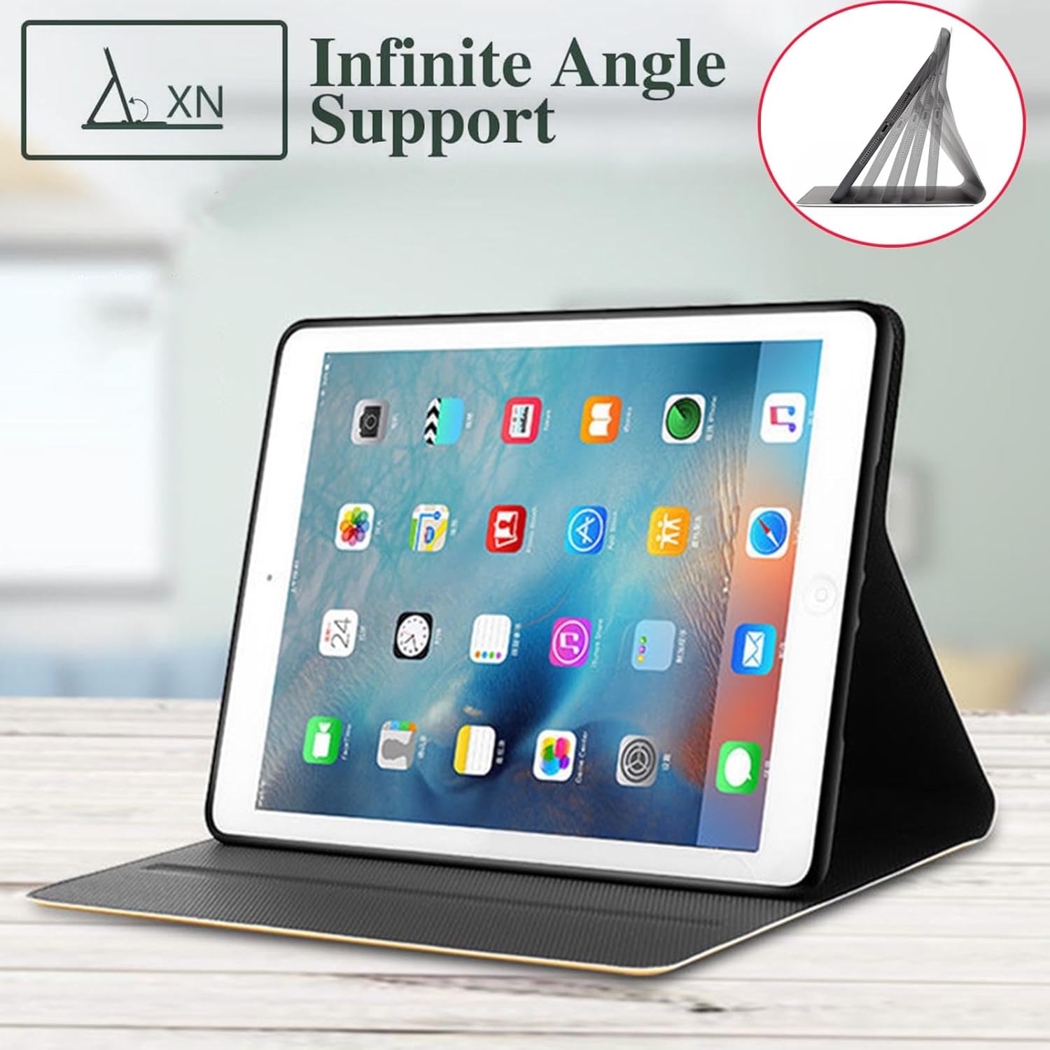 Tablet Case for iPad 6th/5th Generation 9.7 Inch with Magnetic Auto Wake/Sleep and Multi-Angle Adjustable Stand Cover - Skeleton Tarot