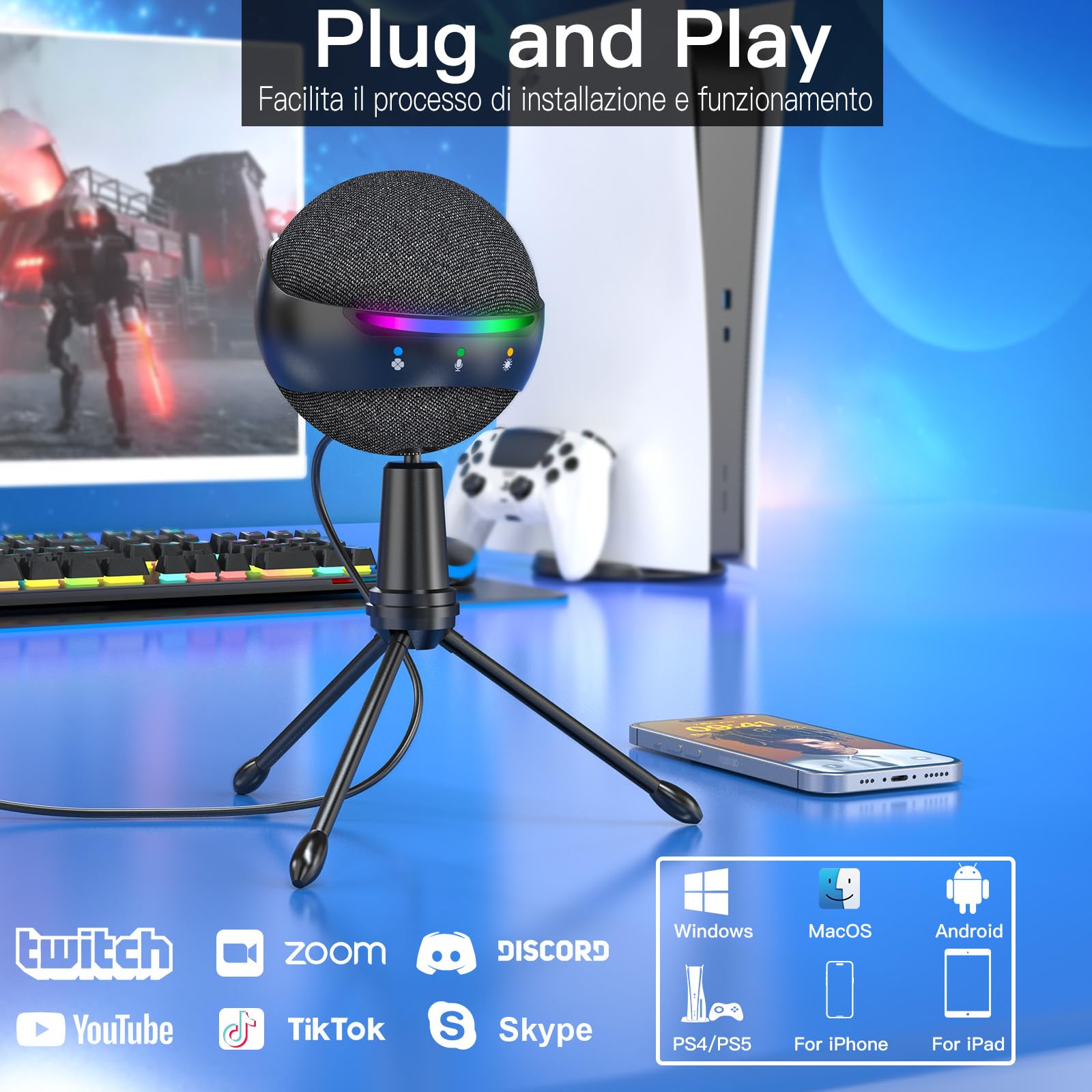 zealsound Mikrofon pojemnościowy p9