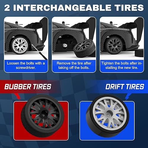 Miniatura 3 de 120 coche de la deriva de RC, coches teledirigidos de alta velocidad de los 25KMH 4WD