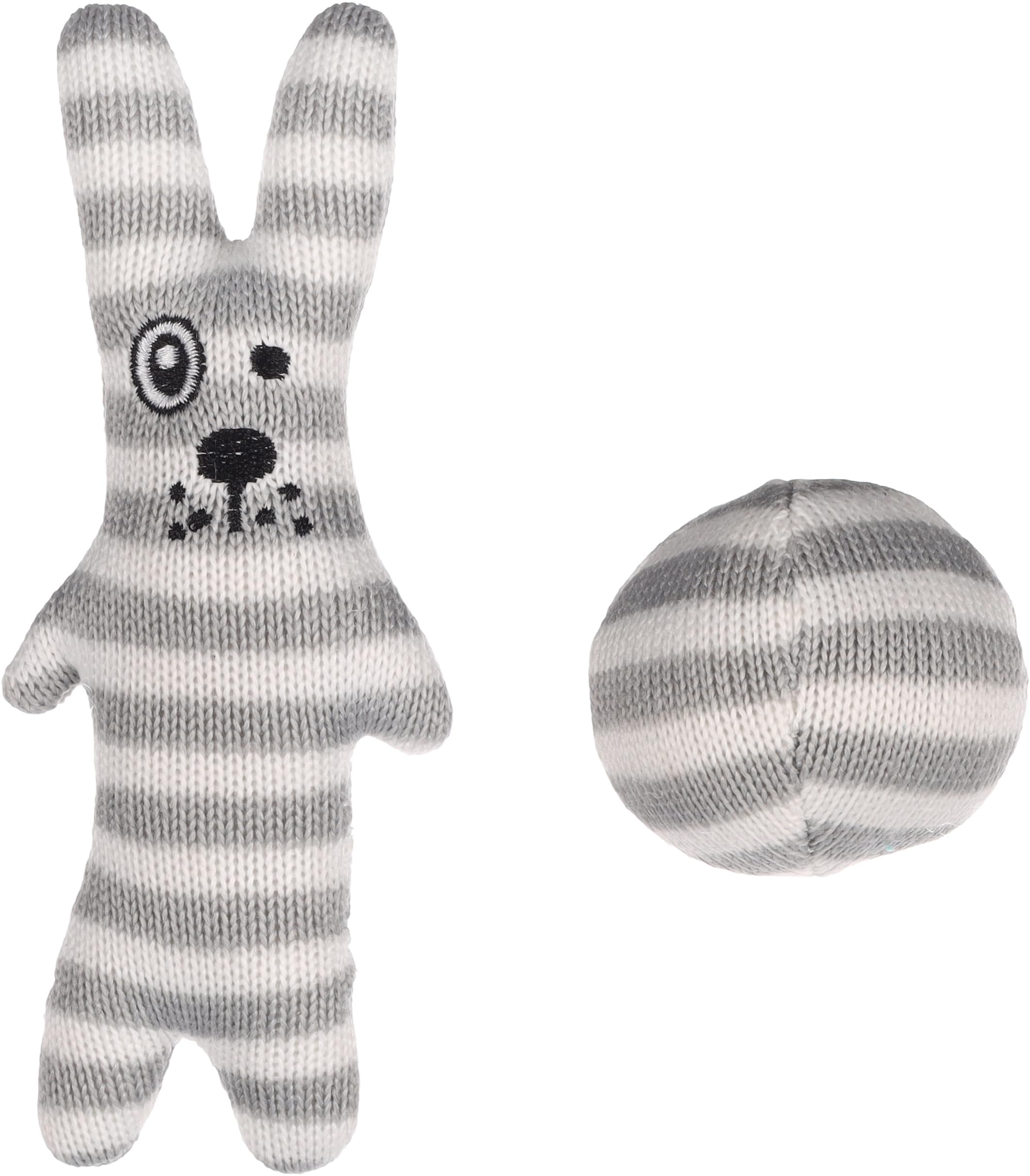 Flamingo CT FACI RABBIT + BALL STRIPED GREY