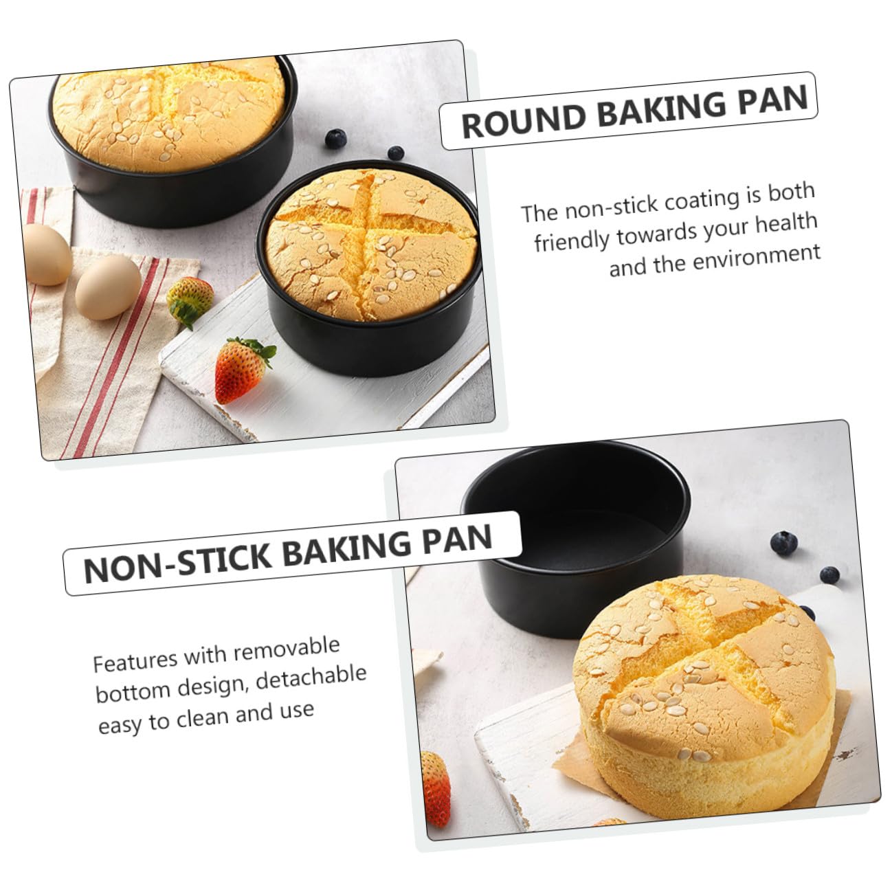 GALPADA 3 Stück Teiliges Carbon stahl Backform mit Abnehmbarem Hebeboden Antihaftbeschichtete Kuchenformen für Cheesecake Torten Quiche und Mousse Langlebig und Gesundheitlich