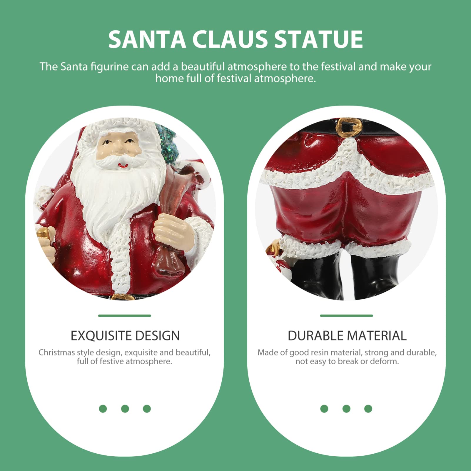 Abaodam 2stücke Weihnachtsmann Statue Aus Resin Festliche Weihnachtsdekoration Für Tisch Realistische Santa Claus Figurine Für Weihnachtsfeiern Und
