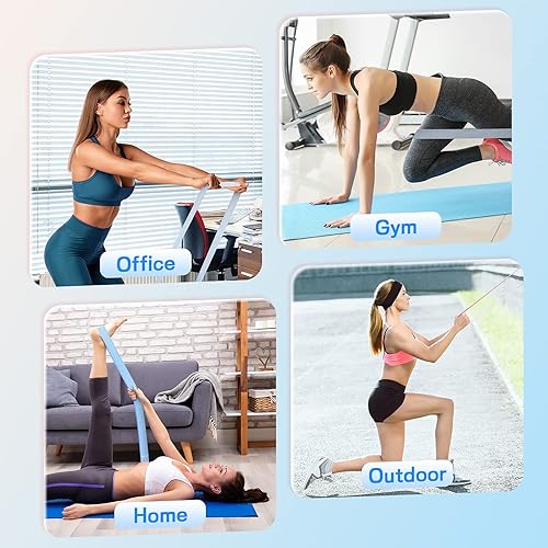 Miniatura 4 de TheFitLife Bandas de ejercicio de resistencia para mujer, bandas de entrenamiento de tela para glúteos, cadera, glúteos, piernas, muslos,