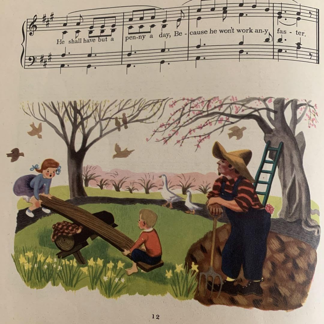 Amazon.co.jp: 1945年ビンテージ楽譜絵本 洋書 古書 児童書