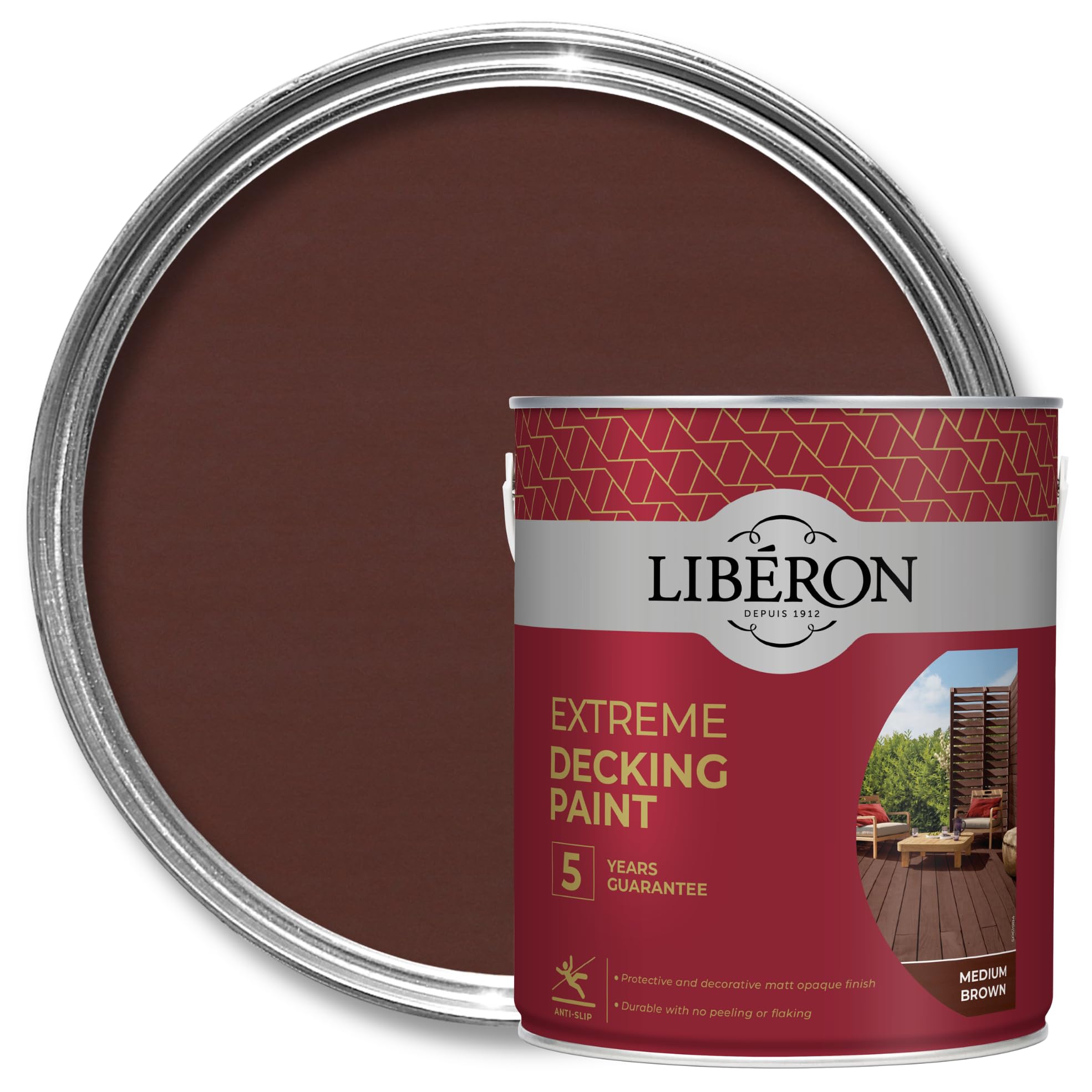 Lib?Ron Extreme Decking Paint Medium Brown 2.5L 3282391062356