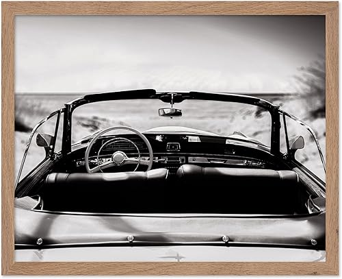 Miniatura 24 de Monem Art - Póster de autos clásicos, impresión de autos estacionados, arte de fotografía, arte en blanco y negro, arte moderno, arte de autos