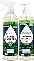 Vista 1 de Puracy Paquete de lavandería - Removedor de manchas a base de enzimas para ropa y detergente líquido natural para ropa concentrado con enzimas que