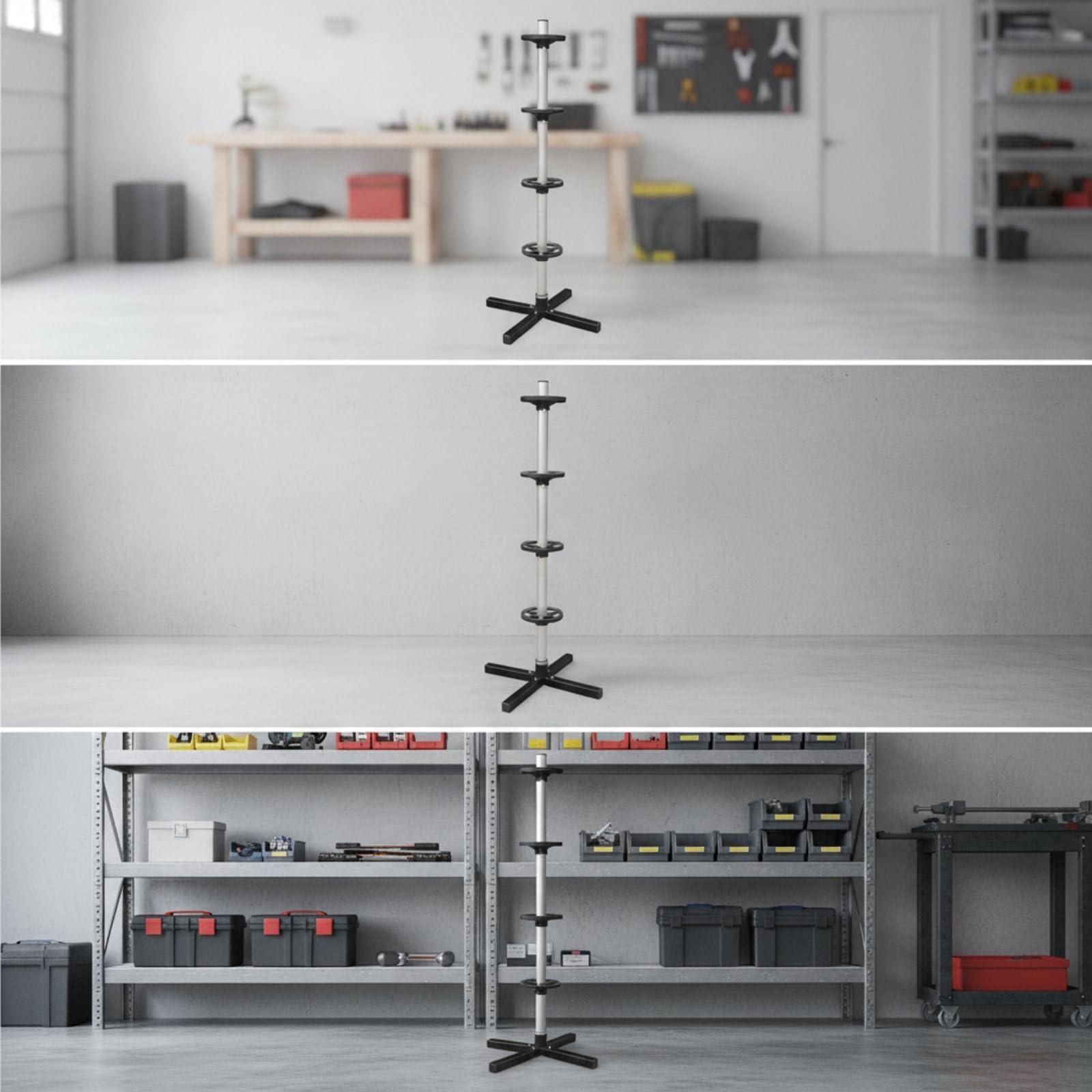 Soporte Neumáticos con Base en Estable Organizador Ruedas Vertical Práctico Expositor Neumáticos para Conductores