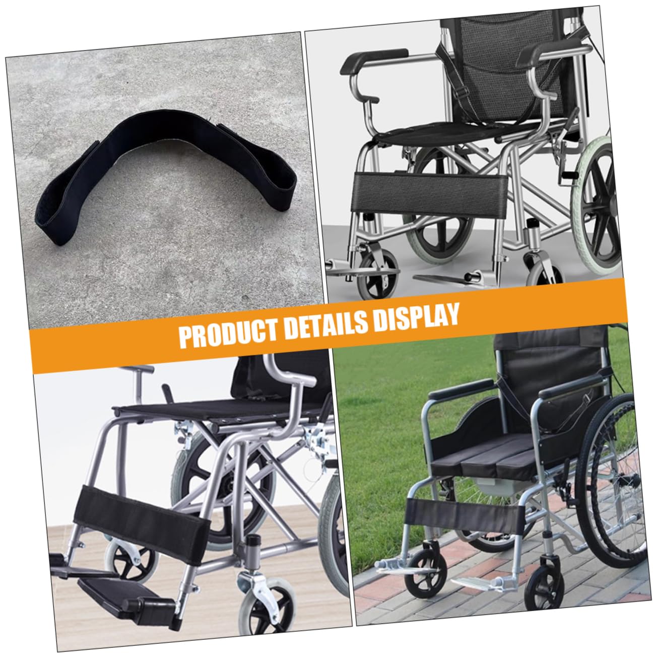 Beavorty 5pcs Wheelchair Accessories Wheelchair Accessory Leg Support for Wheelchair Leg Straps for Wheelchair Replaceable Wheelchair Foot Rest Band Wheelchair Leg Guard Oxford Cloth Black