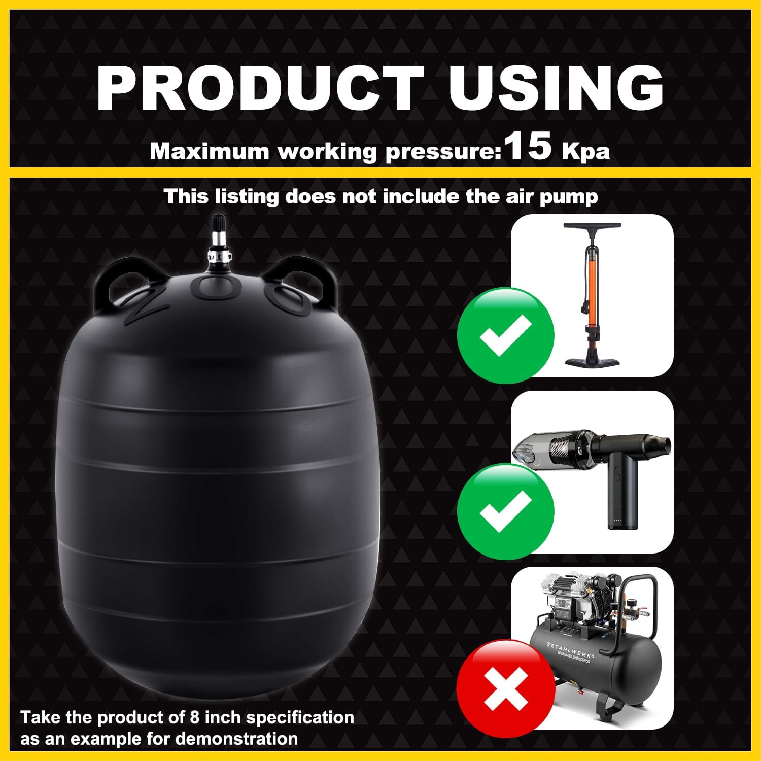 10 Inch (2-20 Inch Available) Inflatable Pipe Plug Sewer Test Plug with Accessories Rubber Plumbing Test Balloon for Sewage Pipeline Inspection