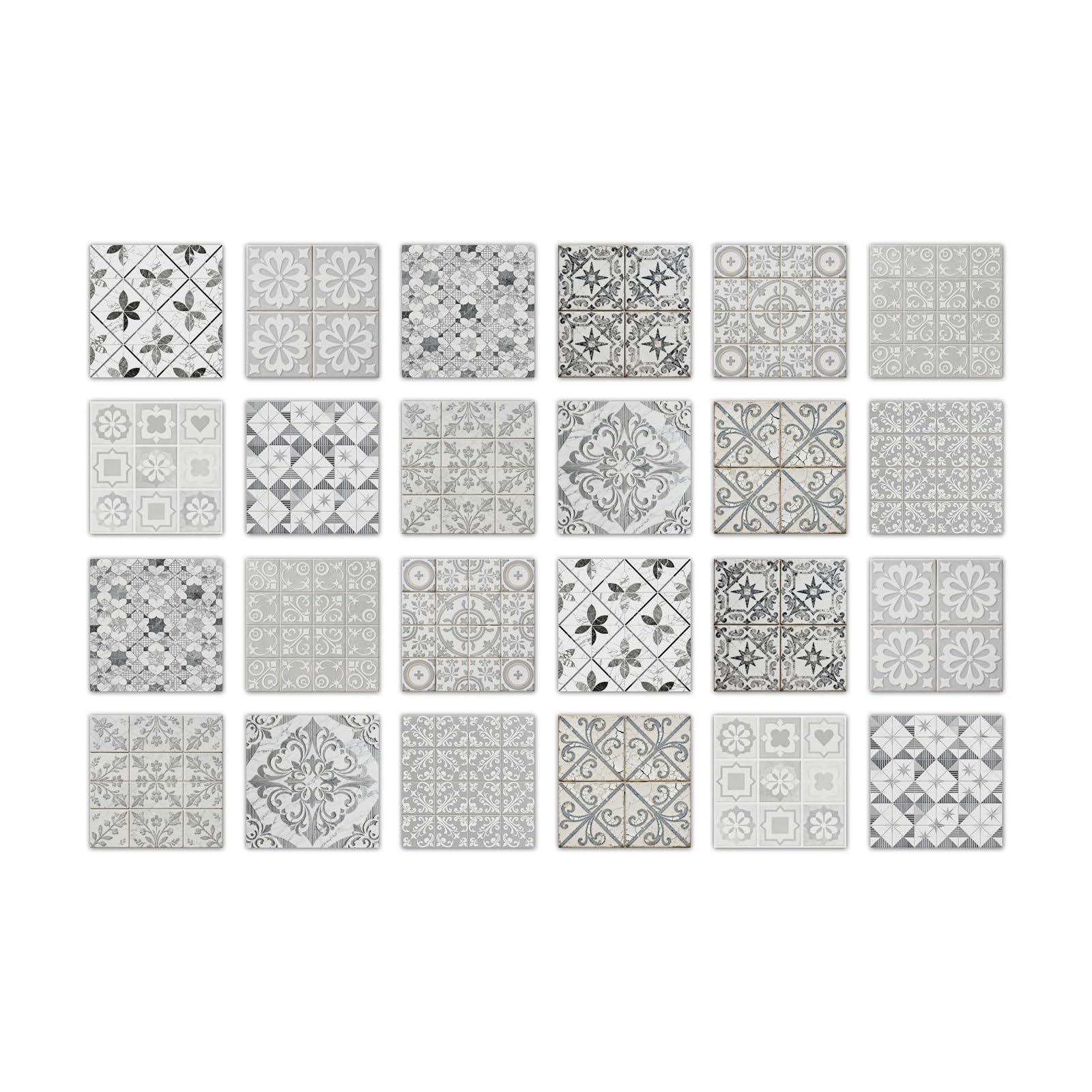 24PCS Tile Stickers, Kitchen Bathroom Wall Decoration