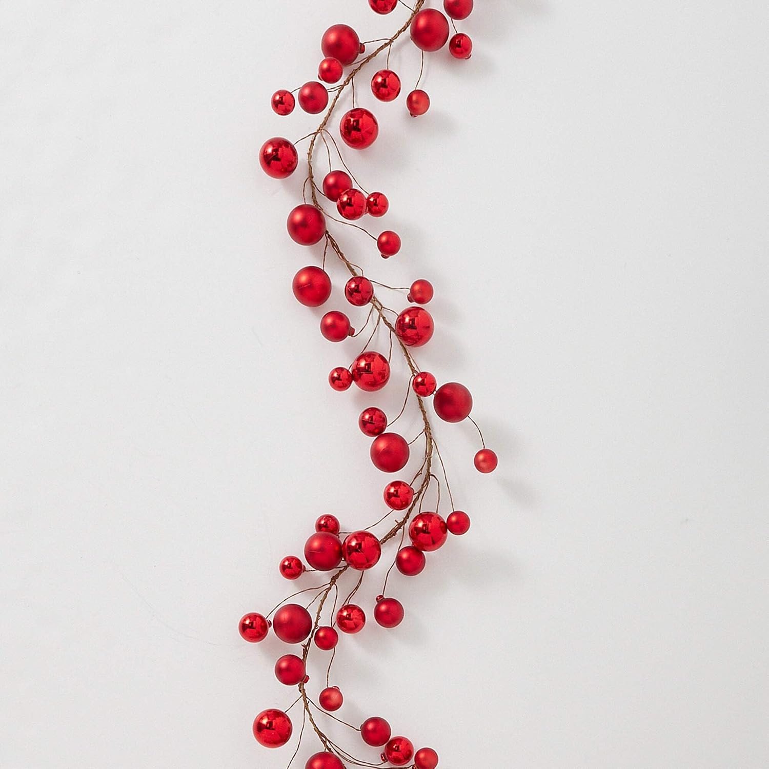 RAZ Imports - 4' Red Plastic Christmas Ball Garland