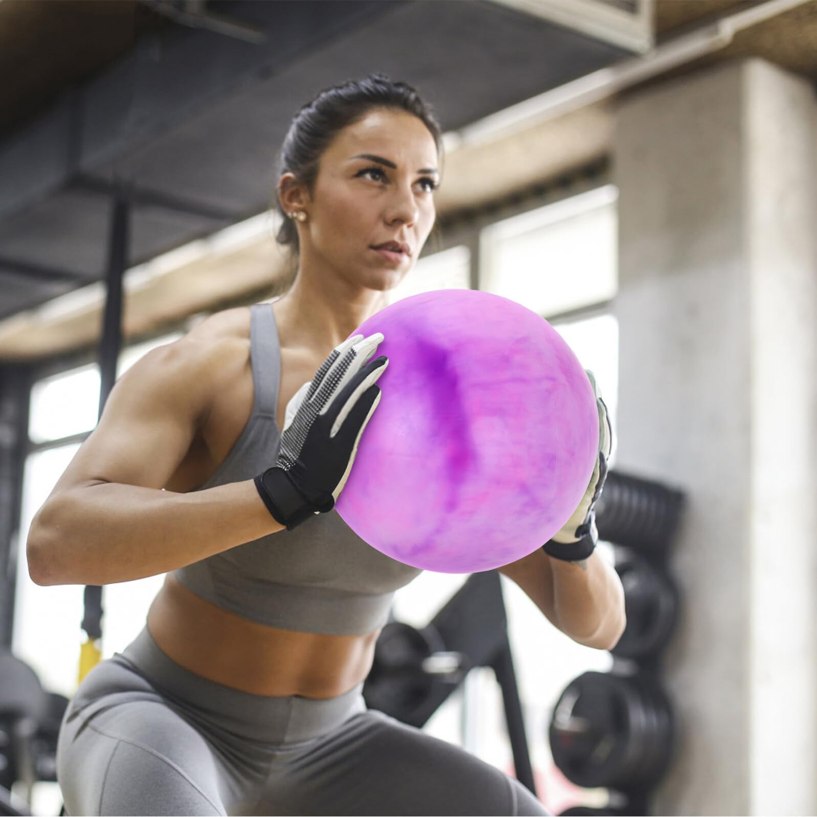 Mikinona Pelota de Yoga Inflable 30 cm 2 Unidades PVC Resistente Blanco y Azul para Pilates Fitness