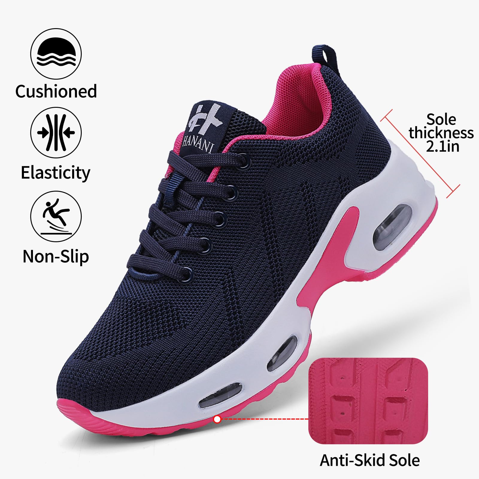 Laufschuhe Damen Turnschuhe Orthopädische Walkingschuhe Atmungsaktives Joggingschuhe Sneaker Leichte rutschfestmit Luftpolster Sneaker Straßenlaufschuhe Gym Women Running Shoes