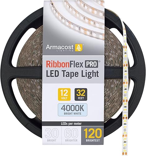 Miniatura 2 de Armacost Lighting 153250 Cinta de luces LED RibbonFlex PRO Series 120 LEDM, 32.8 pies, 4000K y conector de cable de luz LED blanca SureLock 560724 -
