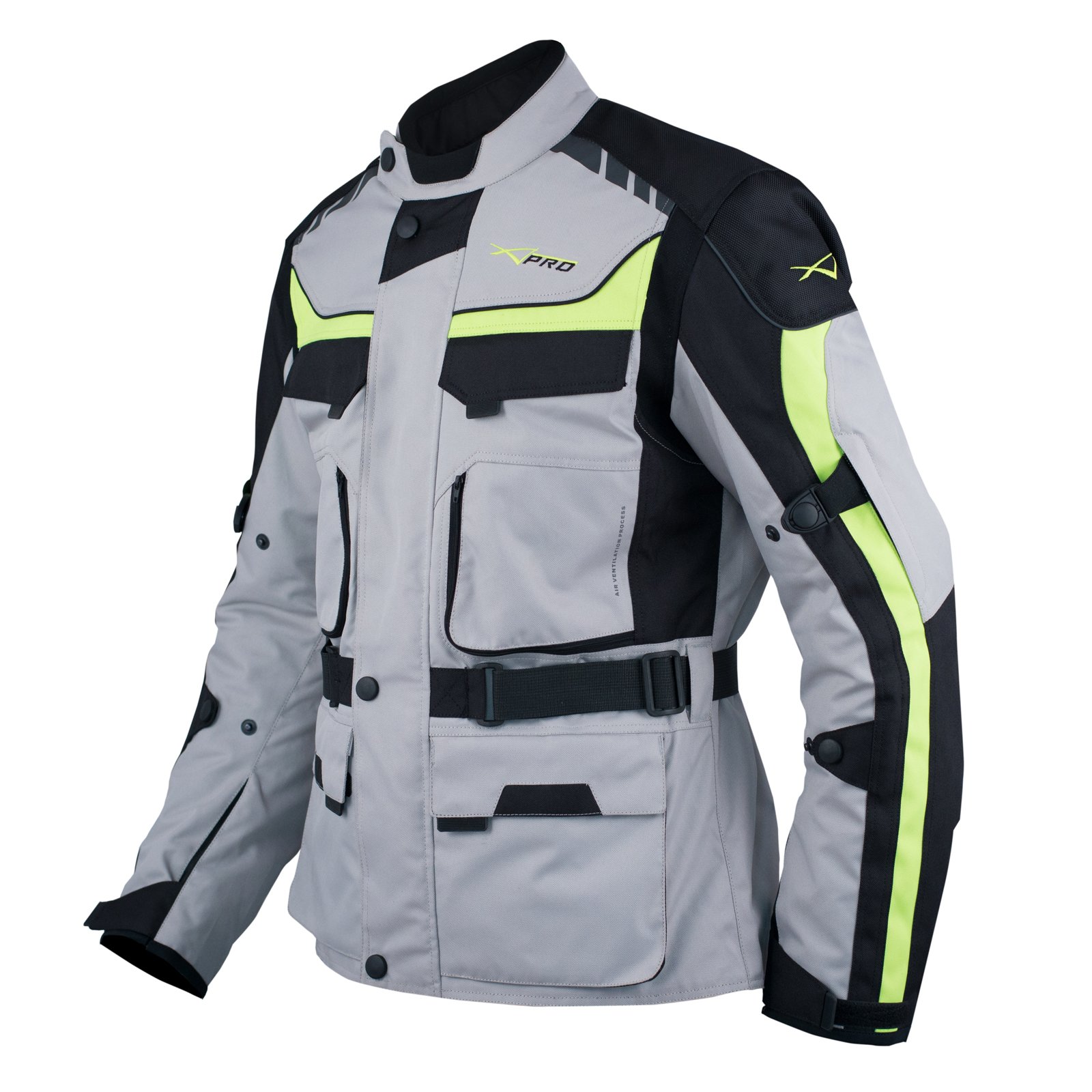 A-pro Textile Blouson Termique Moto Protections CE Scooter étanche Gris S