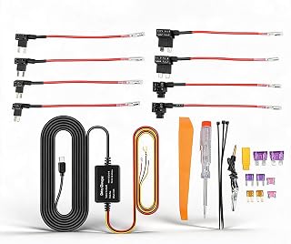 Dash Cam Hardwire Kit, TYPE C MICRO USB MINI USB for Mirror Cam GPS Navigator Detector, Converts 12V-28V to Output 5V/2.5A Overheat Protection (TYPE C)