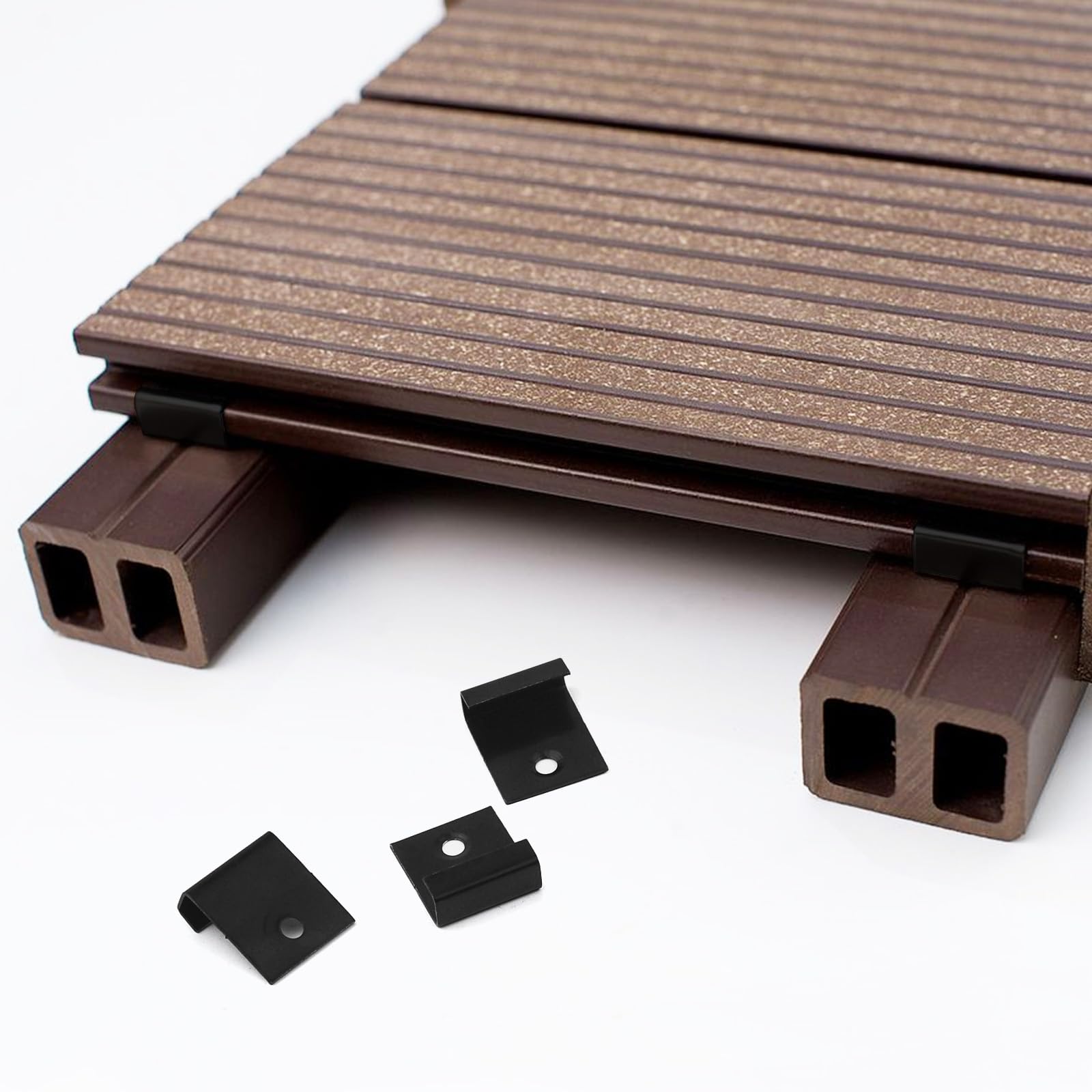 JINTANG Lot de 60 clips de démarrage en WPC de 8 mm, clips de fixation en métal, clips de fixation cachés avec vis de terrasse de 40 mm pour intérieur et extérieur, jardin, patio, projet de planche | Clip de fixation caché pour planche de terrasse avec vi
