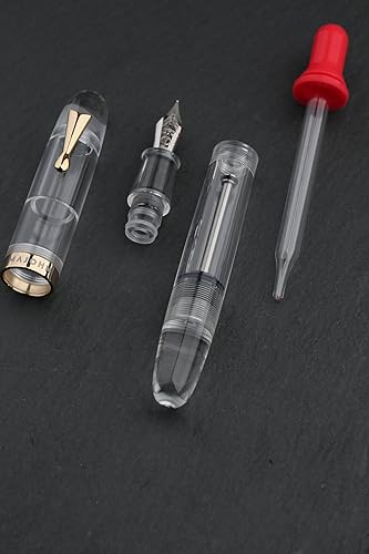 Miniatura 5 de Majohn C4 Eyedropper - Pluma estilográfica de punta extrafina, acrílico transparente de gran tamaño, bolígrafos de escritura para oficina y negocios