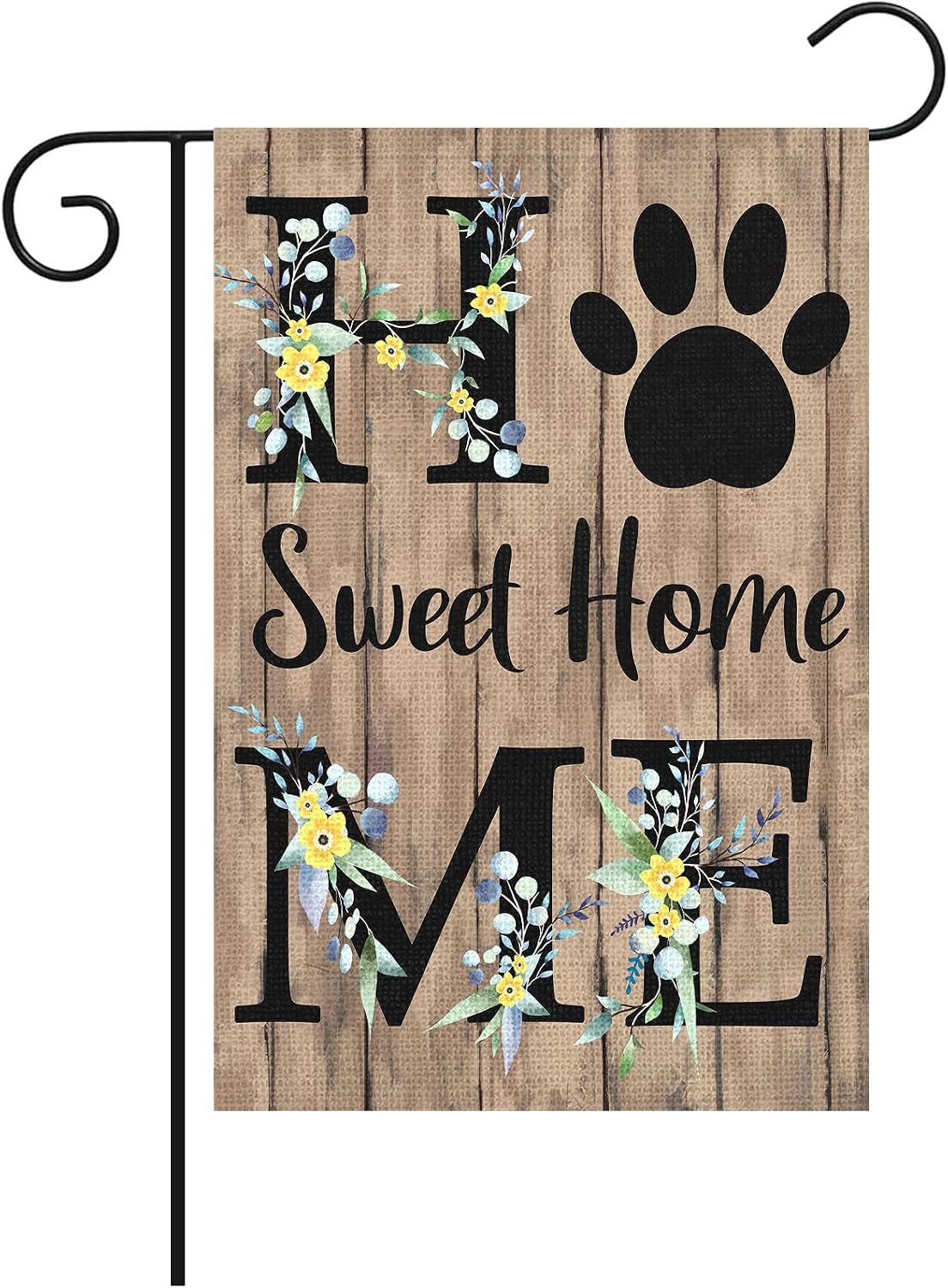 Heyfibro Home Sweet Home Spring Summer Garden Flag 12 x 18 Inch Lawn Flag Double Sided Printed with Pattern Outdoor Yard Welcome Flag Farmhouse Seasonal Outdoor Decoration(ONLY FLAG)