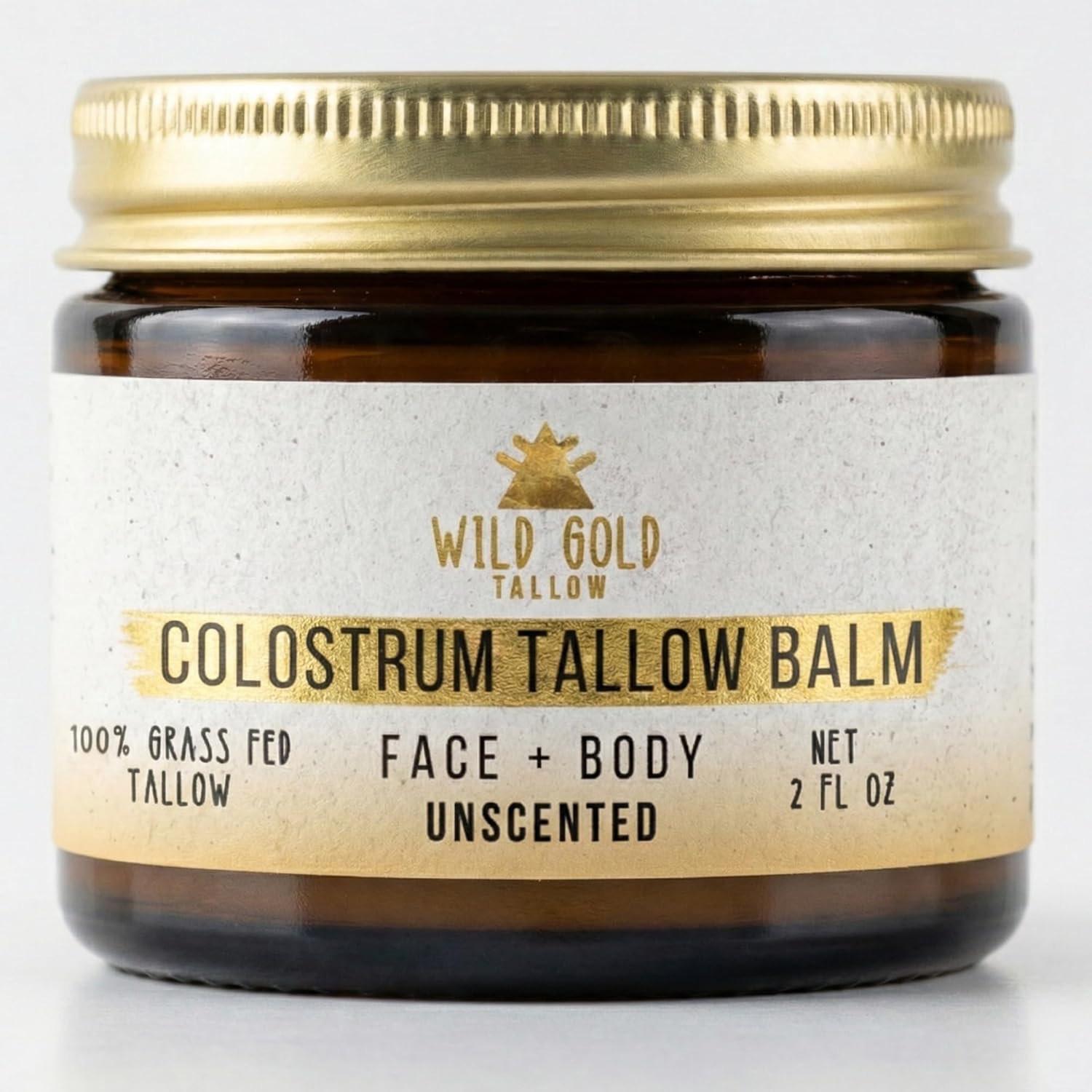 100% Grass Fed Tallow Balm with Colostrum & Emu Oil - Handmade Whipped Beef Tallow for Face and Body, Sensitive Skin Tallow Moisturizer made with True First Colostrum, (Unscented)