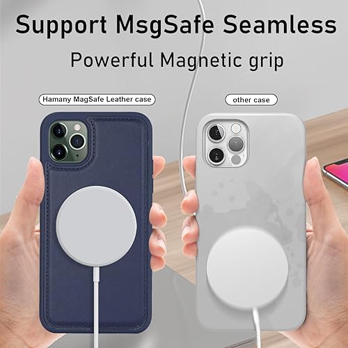 Miniatura 4 de Hamany Funda magnética para iPhone 11 Pro Max, funda MagSafe compatible con iPhone 11 Pro Max para mujer, funda de cuero delgada a prueba de golpes