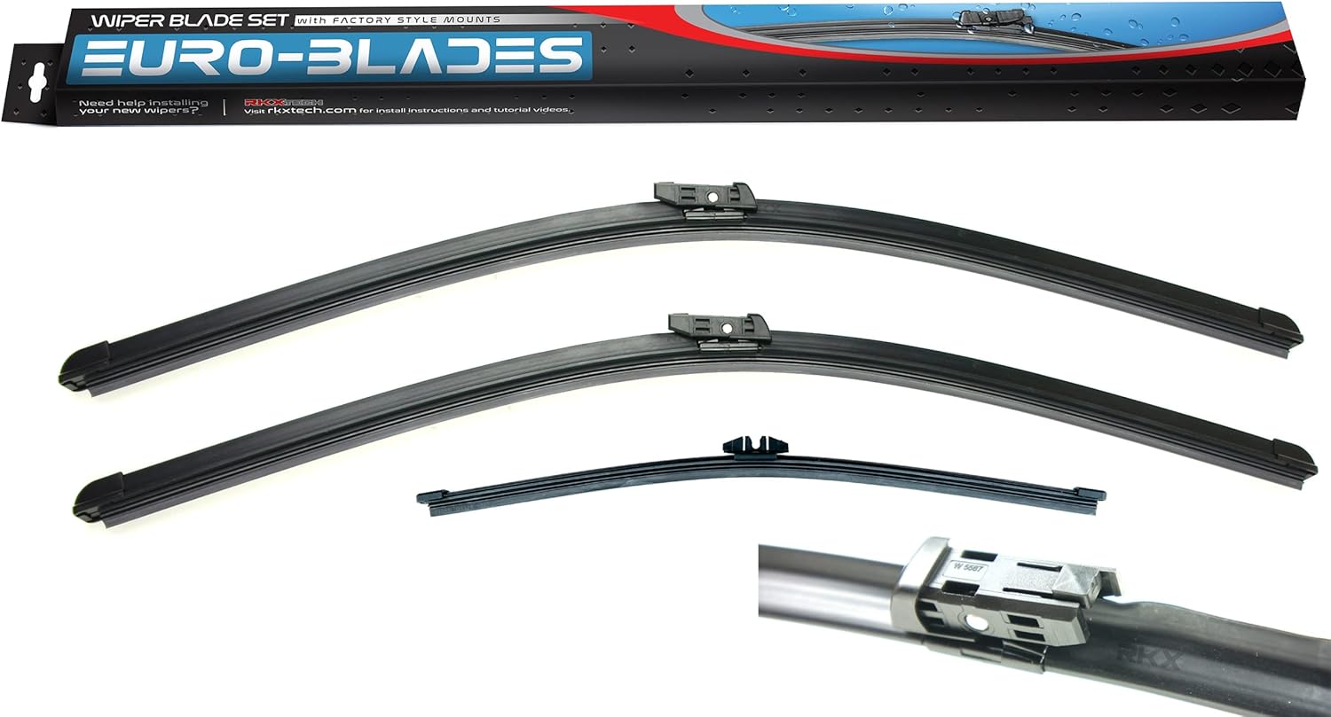 EURO-BLADES Front Windshield Wiper Blades Set of 2 23+23 Compatible with Land Rover Defender 90 110 (Front + Rear)