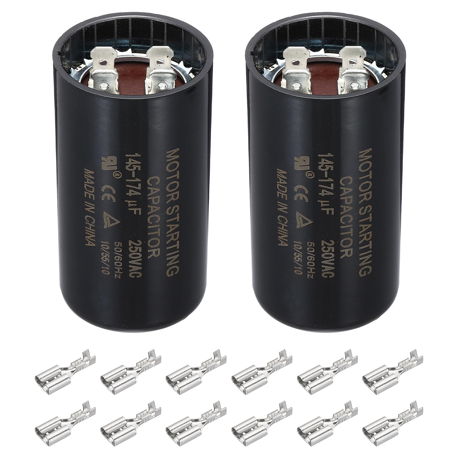 PATIKIL Motor Start Capacitor, 2 Pcs 145-174uf 250V 50/60Hz CD60 Run Capacitor Motor Starting Capacitor for Electric Motor Starts Running, Black, Black