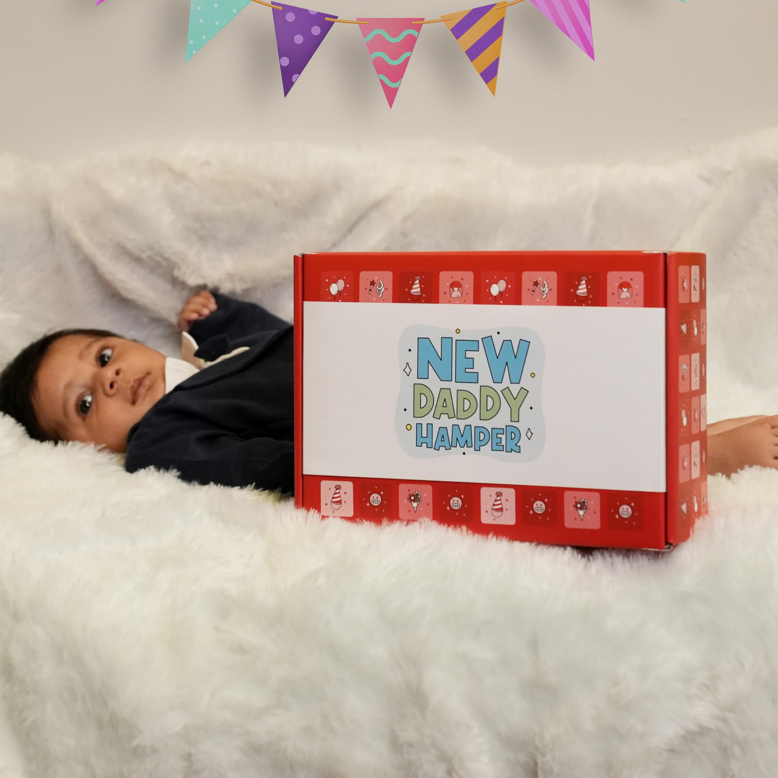 Oye Happy New Daddy Hamper – Best Gift for New Dads | Includes Best Dad Medal, Super Dad Cape, New Daddy Mug, Letter, Footprints Frame & Report Card-image-4