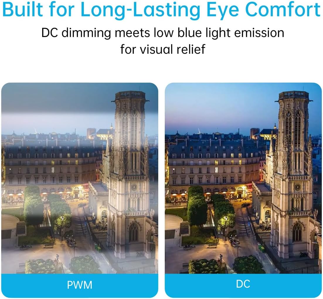 Comparison of PWM and DC dimming, showing DC dimming provides a clearer, more stable image