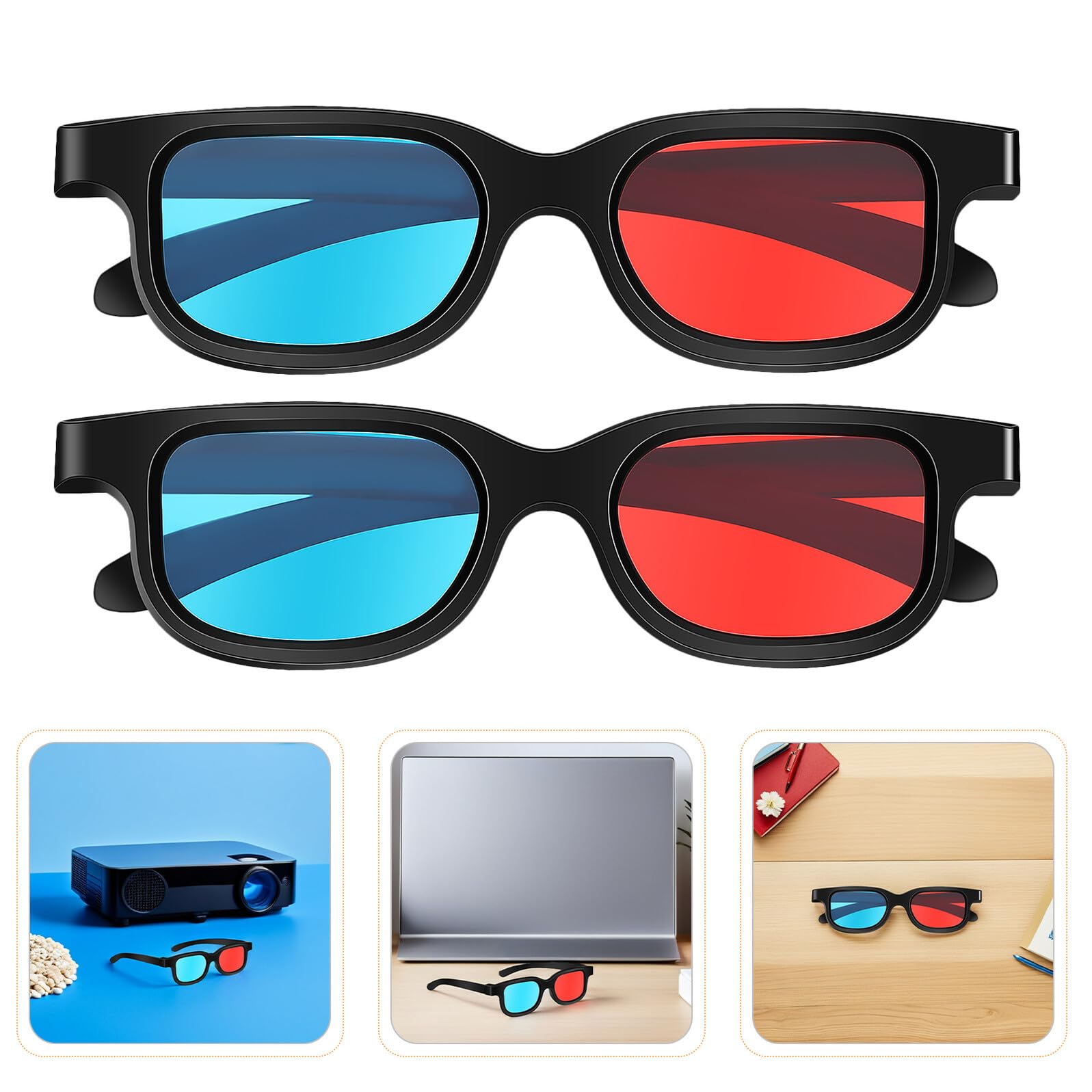 Occhiali 3d Rosso Blu in Abs-pe, 30 Pezzi per Cinema