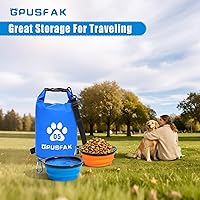 Vista 8 de Bolsa de almacenamiento de alimentos para mascotas con cierre enrollable (32 tazas), bolsa de viaje de comida para perros, contenedor impermeable