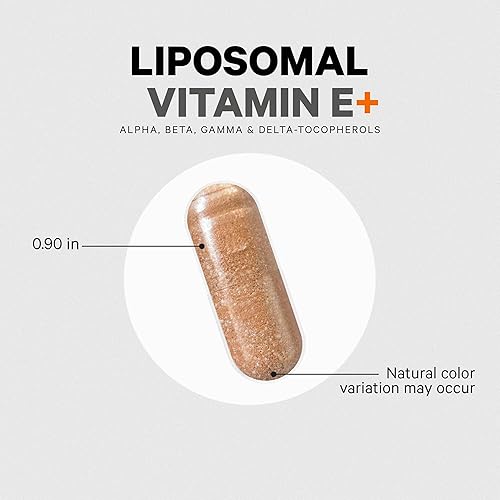 Miniatura 6 de Codeage Suplemento liposomal de vitamina E, tocoferoles de vitamina E, alfa tocoferol, beta, gamma, delta, liposomal para biodisponibilidad,