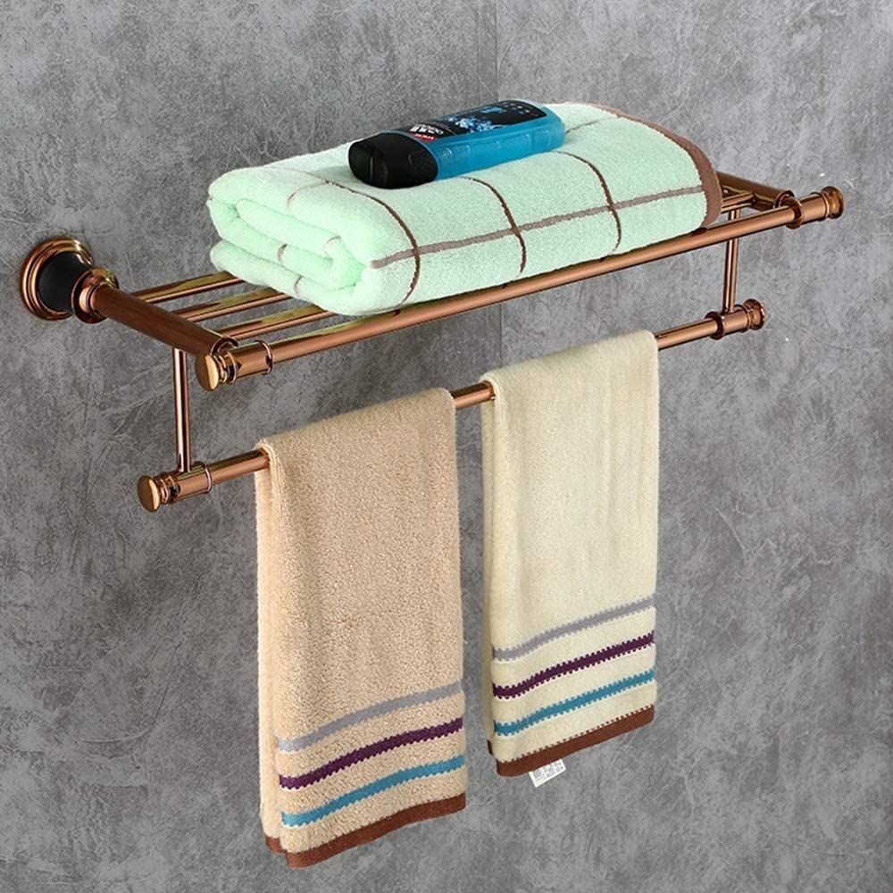 Toallero de latón tallado estilo retro para baño elegante