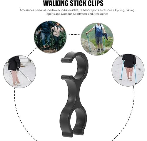 Miniatura 9 de EXCEART 8 clips de bastón de senderismo para postes de 5 a 2.4 in de diámetro, cierres de almacenamiento de plástico para bastones, accesorios de