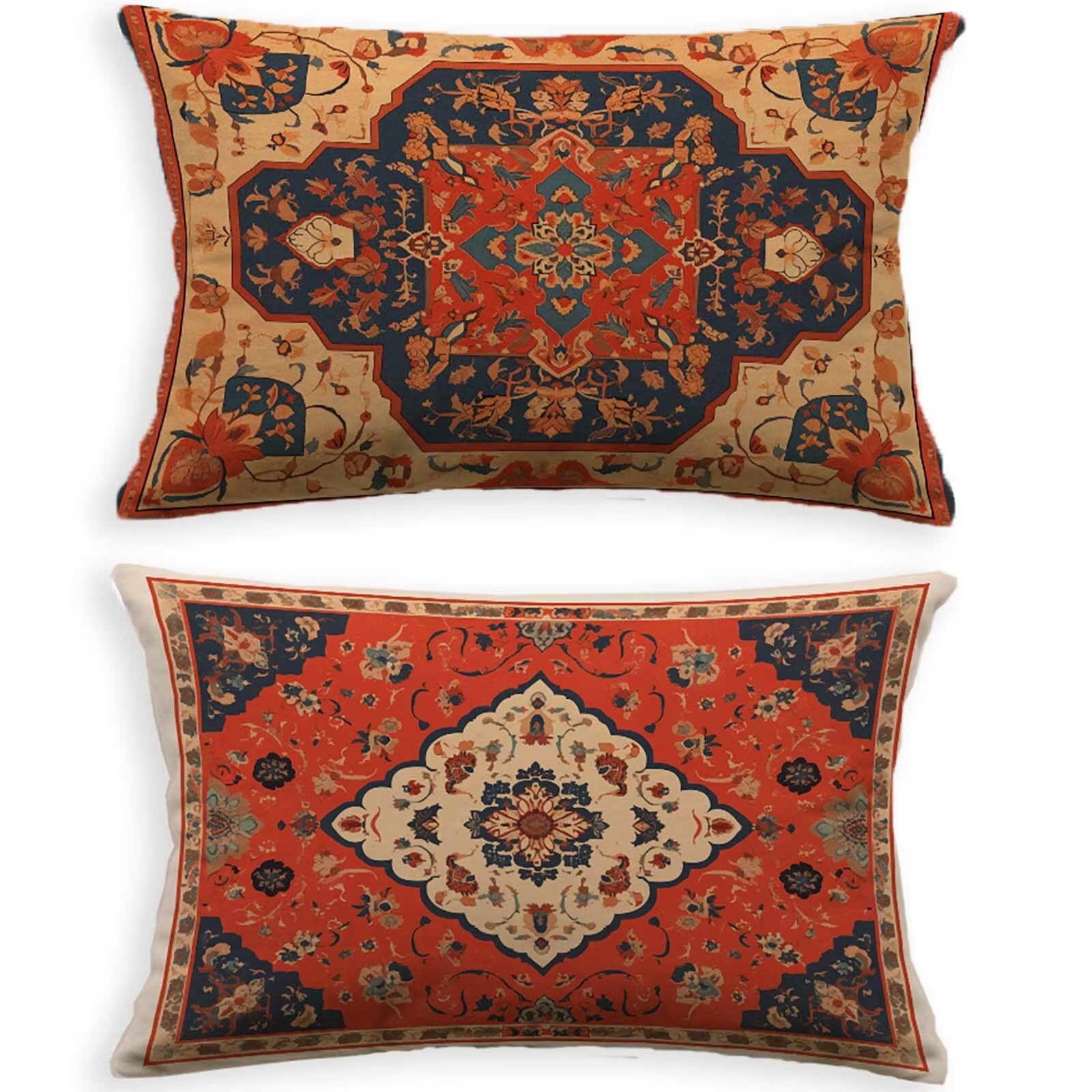 Housse de coussin de jardin 60x90 toile lin extérieur fermeture éclair invisible L-P104