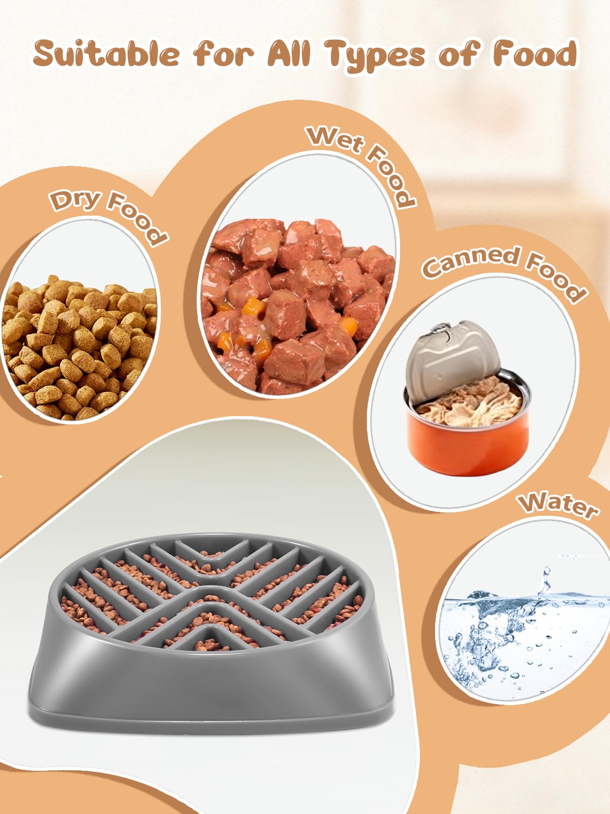 KASBAH Slow Feeder Dog Bowls Large Breed, 5 Cups Capacity for Wet & Dry Food, Puzzle Maze Bowl for Fast Eaters, Non-Slip Base, BPA Free, Helps Prevent Bloat and Aid Digestion - image 7