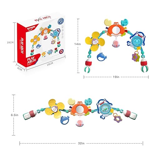 Miniatura 9 de Eners Juguetes de cuna de arco de juego para bebés, juguete de arco de actividad, móvil para cuna para empacar y jugar, móvil para cuna, juguetes de