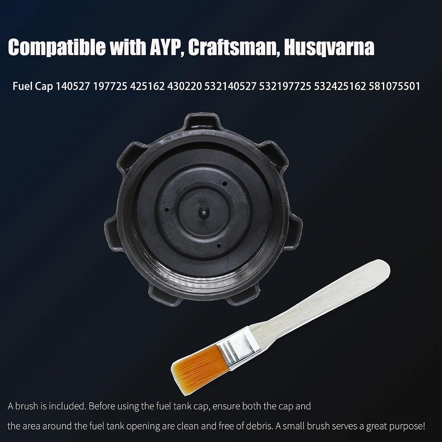 751-3111 Fuel Cap Compatible with Troy-Bilt, Toro,Cub Cadet, MTD,Miller Bobcat 225G 225G-Plus 225N 250,Craftsman,Husqvarna,Club Car,Ariens,John Deere,1015188,01538400,140527,125-384,751-3124